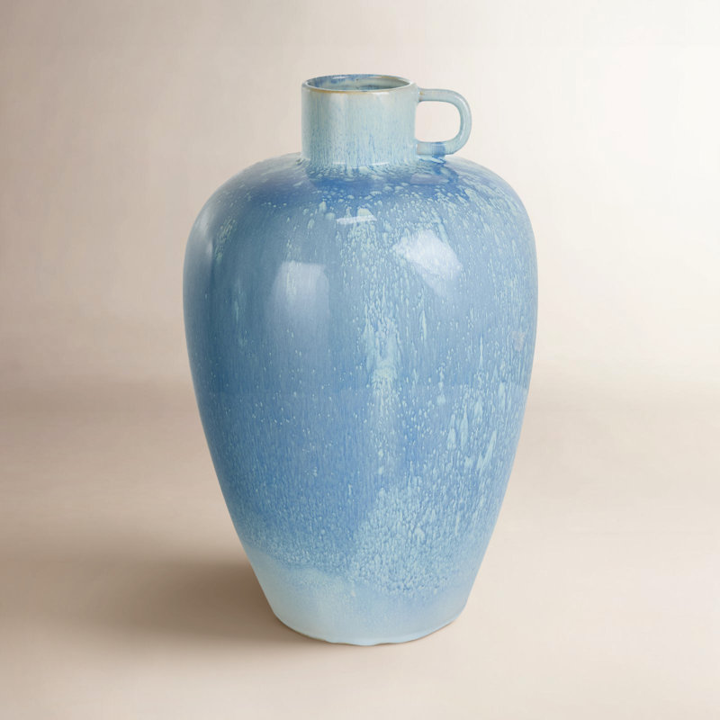 Birch Lane™ Hennecy Ceramic Ombre Decorative Blue Vase with Unique
